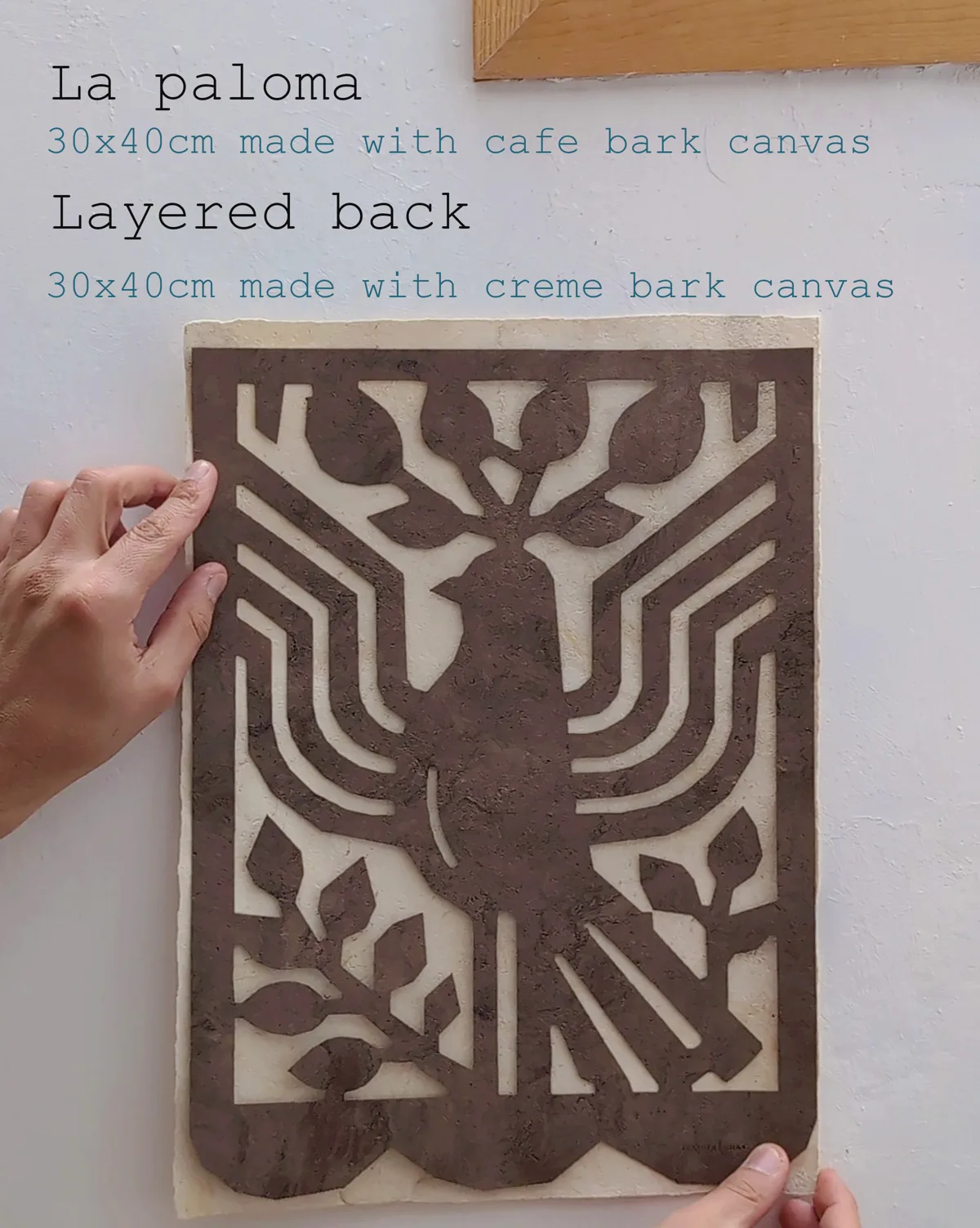 Handmade Mexican Amate Paper Wall Art — Café Calado, 5 Cut Designs & 5 Crème Backing Sheets