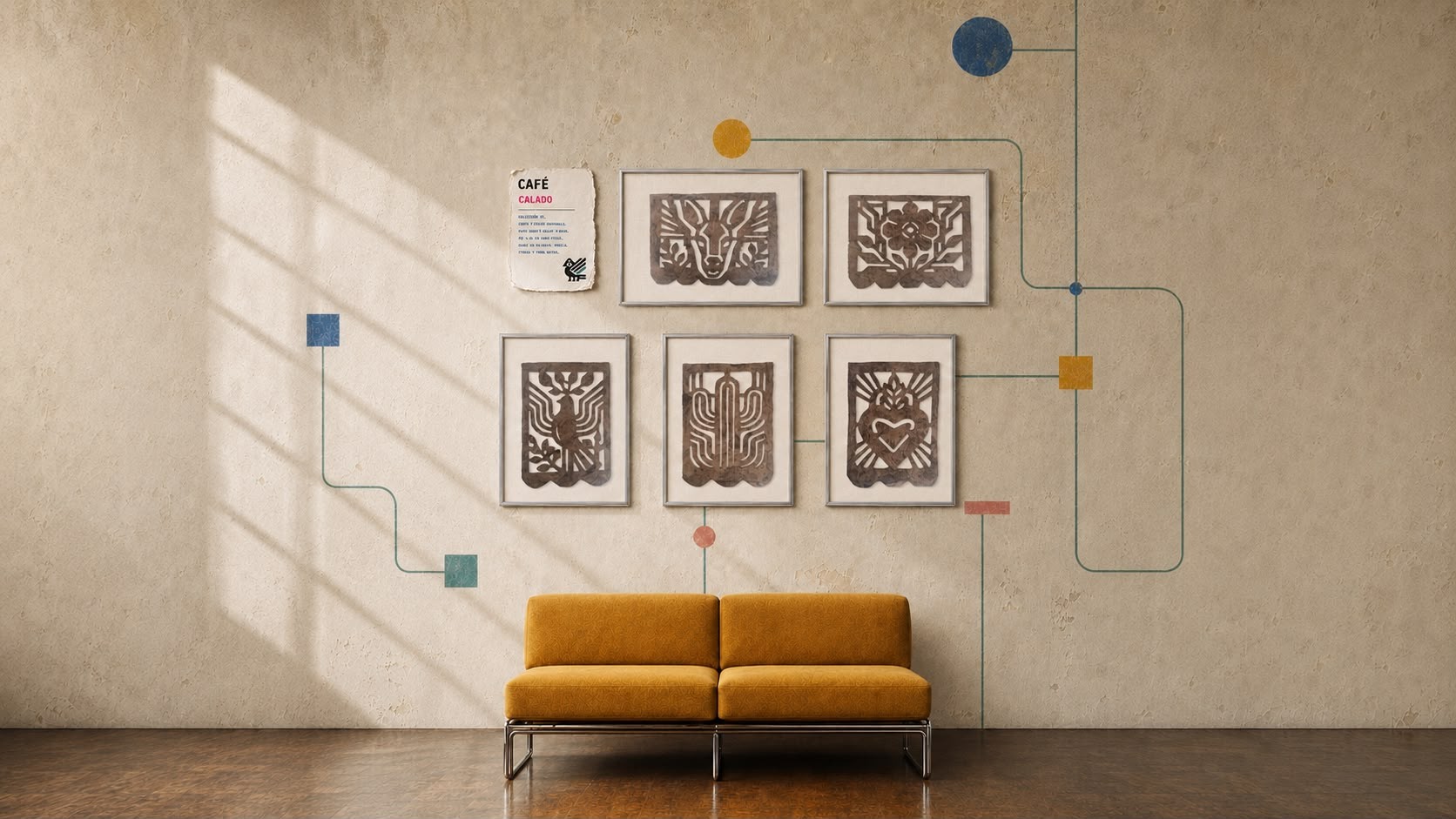 Café Calado — the collection on the wall