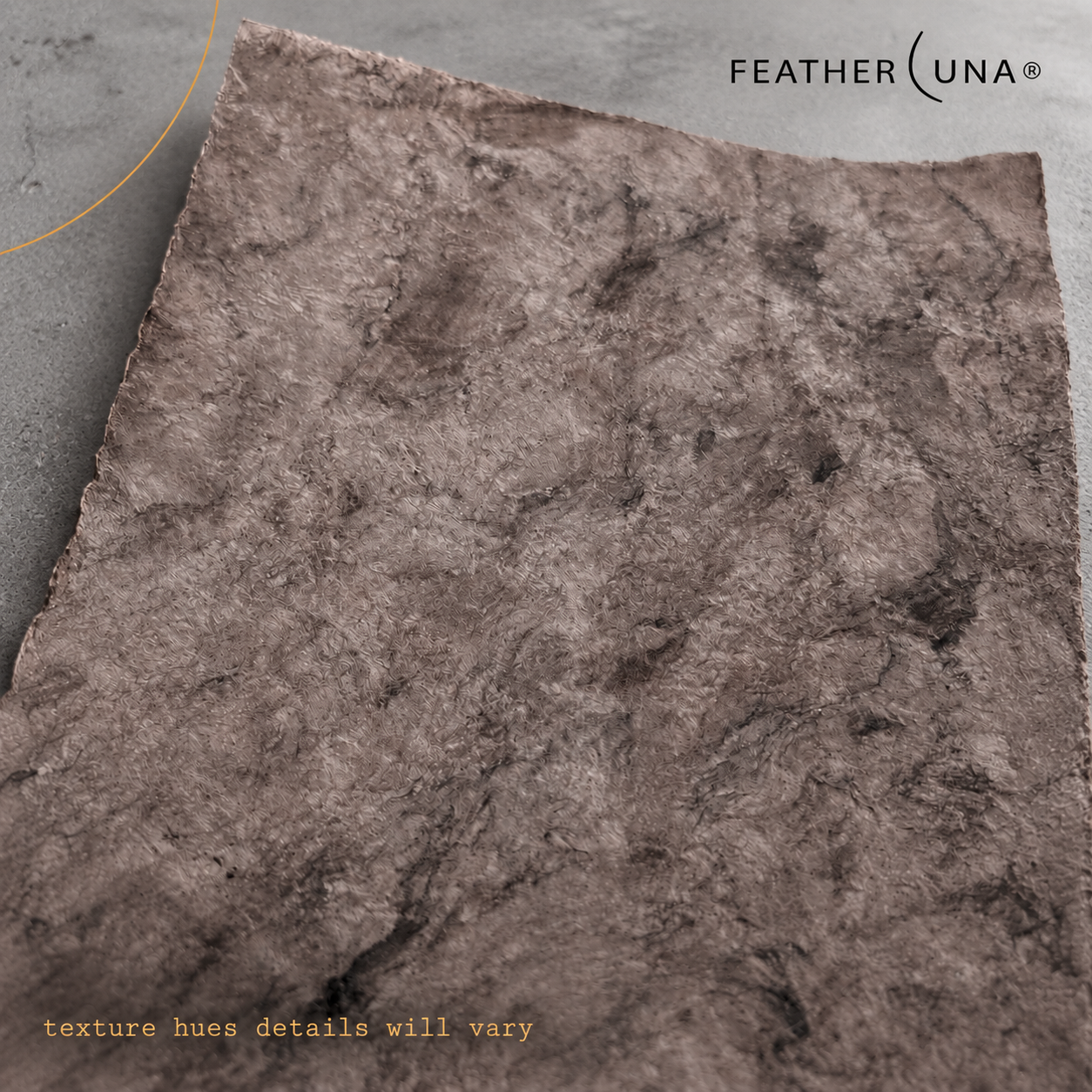 Close-up of the fibrous texture of Café amate bark paper, where details vary from sheet to sheet
