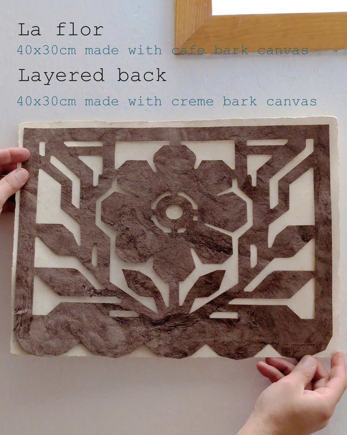 Handmade Mexican Amate Paper Wall Art — Café Calado, 5 Cut Designs & 5 Crème Backing Sheets