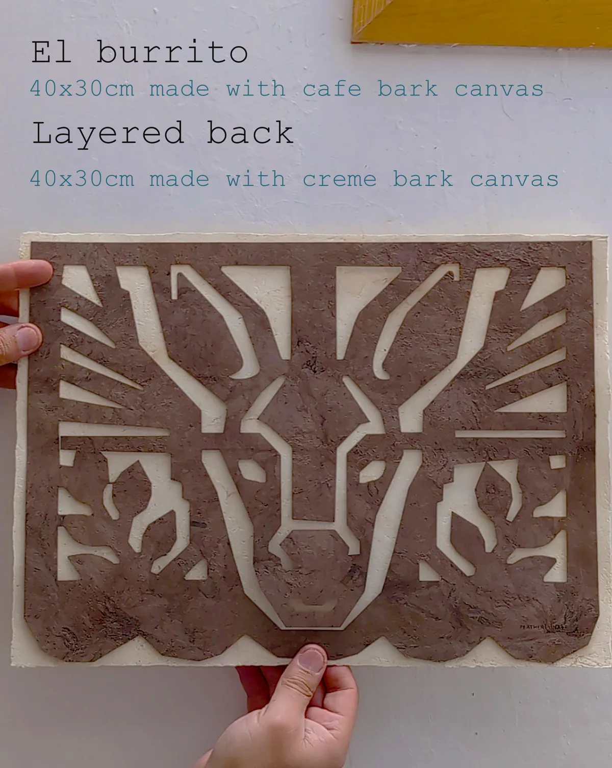 Handmade Mexican Amate Paper Wall Art — Café Calado, 5 Cut Designs & 5 Crème Backing Sheets