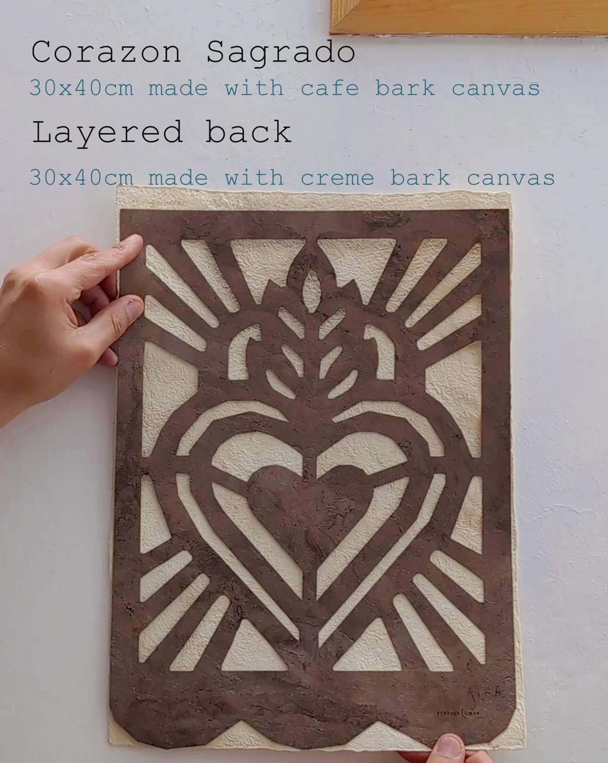 Handmade Mexican Amate Paper Wall Art — Café Calado, 5 Cut Designs & 5 Crème Backing Sheets
