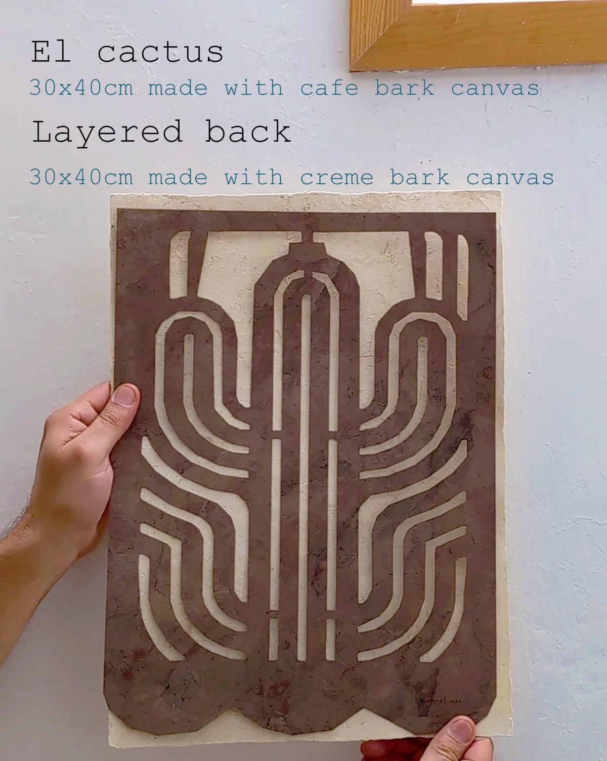 Handmade Mexican Amate Paper Wall Art — Café Calado, 5 Cut Designs & 5 Crème Backing Sheets